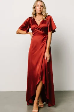 Baltic Born Vara Satin Maxi Wrap Dress |