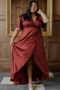 Baltic Born Vara Satin Maxi Wrap Dress |