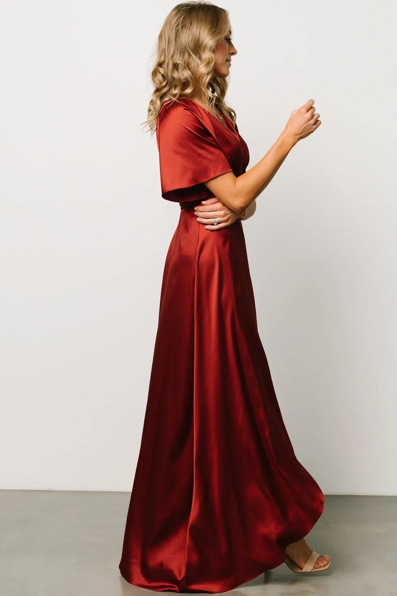 Baltic Born Vara Satin Maxi Wrap Dress |