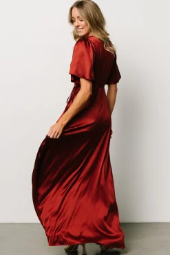 Baltic Born Vara Satin Maxi Wrap Dress |