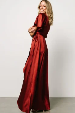 Baltic Born Vara Satin Maxi Wrap Dress |
