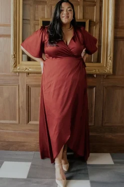 Baltic Born Vara Satin Maxi Wrap Dress |