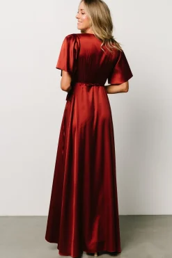 Baltic Born Vara Satin Maxi Wrap Dress |