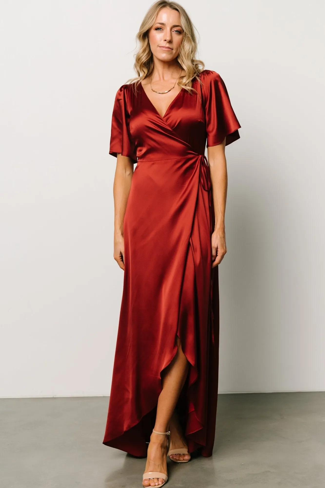 Baltic Born Vara Satin Maxi Wrap Dress |