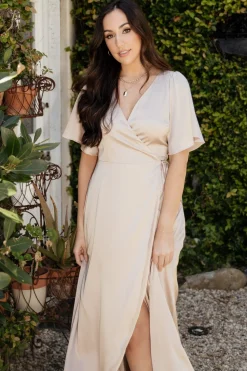 Baltic Born Vara Satin Maxi Wrap Dress |