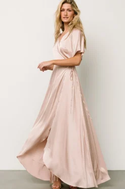 Baltic Born Vara Satin Maxi Wrap Dress |