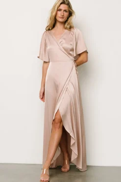 Baltic Born Vara Satin Maxi Wrap Dress |