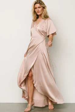 Baltic Born Vara Satin Maxi Wrap Dress |