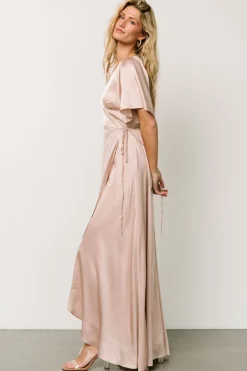 Baltic Born Vara Satin Maxi Wrap Dress |