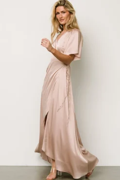 Baltic Born Vara Satin Maxi Wrap Dress |
