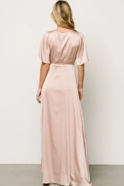 Baltic Born Vara Satin Maxi Wrap Dress |