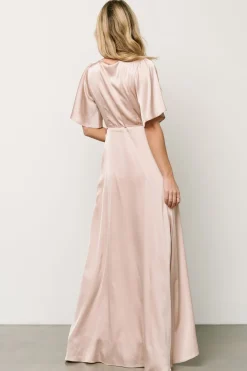 Baltic Born Vara Satin Maxi Wrap Dress |