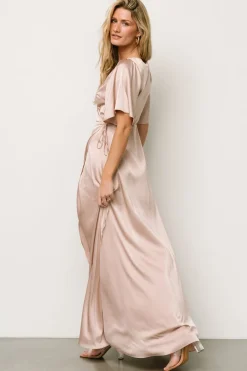 Baltic Born Vara Satin Maxi Wrap Dress |