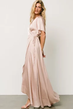 Baltic Born Vara Satin Maxi Wrap Dress |