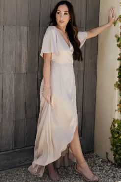 Baltic Born Vara Satin Maxi Wrap Dress |