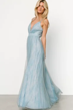 Baltic Born Vasia Lace Tulle Maxi Dress | Soft Blue