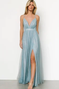 Baltic Born Vasia Lace Tulle Maxi Dress | Soft Blue