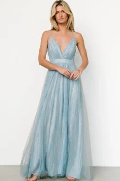 Baltic Born Vasia Lace Tulle Maxi Dress | Soft Blue
