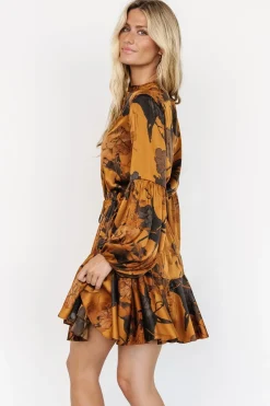 Baltic Born Venice Short Dress | Gold Floral