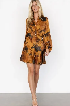 Baltic Born Venice Short Dress | Gold Floral