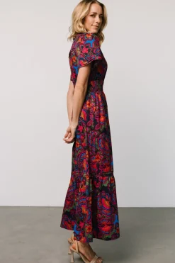 Baltic Born Vera Maxi Dress | Midnight Fuchsia Print