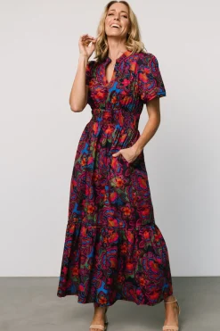 Baltic Born Vera Maxi Dress | Midnight Fuchsia Print