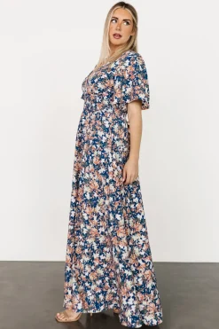 Baltic Born Verona Smocked Maxi Dress | Blue Floral