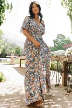 Baltic Born Verona Smocked Maxi Dress | Blue Floral