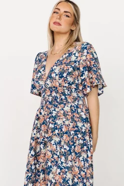 Baltic Born Verona Smocked Maxi Dress | Blue Floral