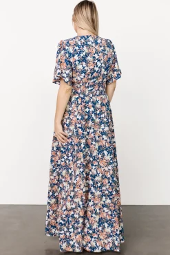 Baltic Born Verona Smocked Maxi Dress | Blue Floral
