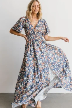 Baltic Born Verona Smocked Maxi Dress | Blue Floral