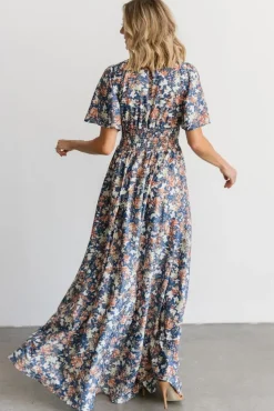 Baltic Born Verona Smocked Maxi Dress | Blue Floral