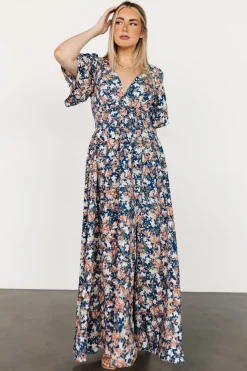 Baltic Born Verona Smocked Maxi Dress | Blue Floral