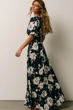 Baltic Born Verona Smocked Maxi Dress | Navy + White Floral