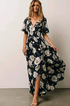 Baltic Born Verona Smocked Maxi Dress | Navy + White Floral