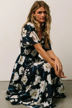 Baltic Born Verona Smocked Maxi Dress | Navy + White Floral