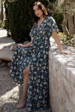 Baltic Born Verona Smocked Maxi Dress | Slate Floral