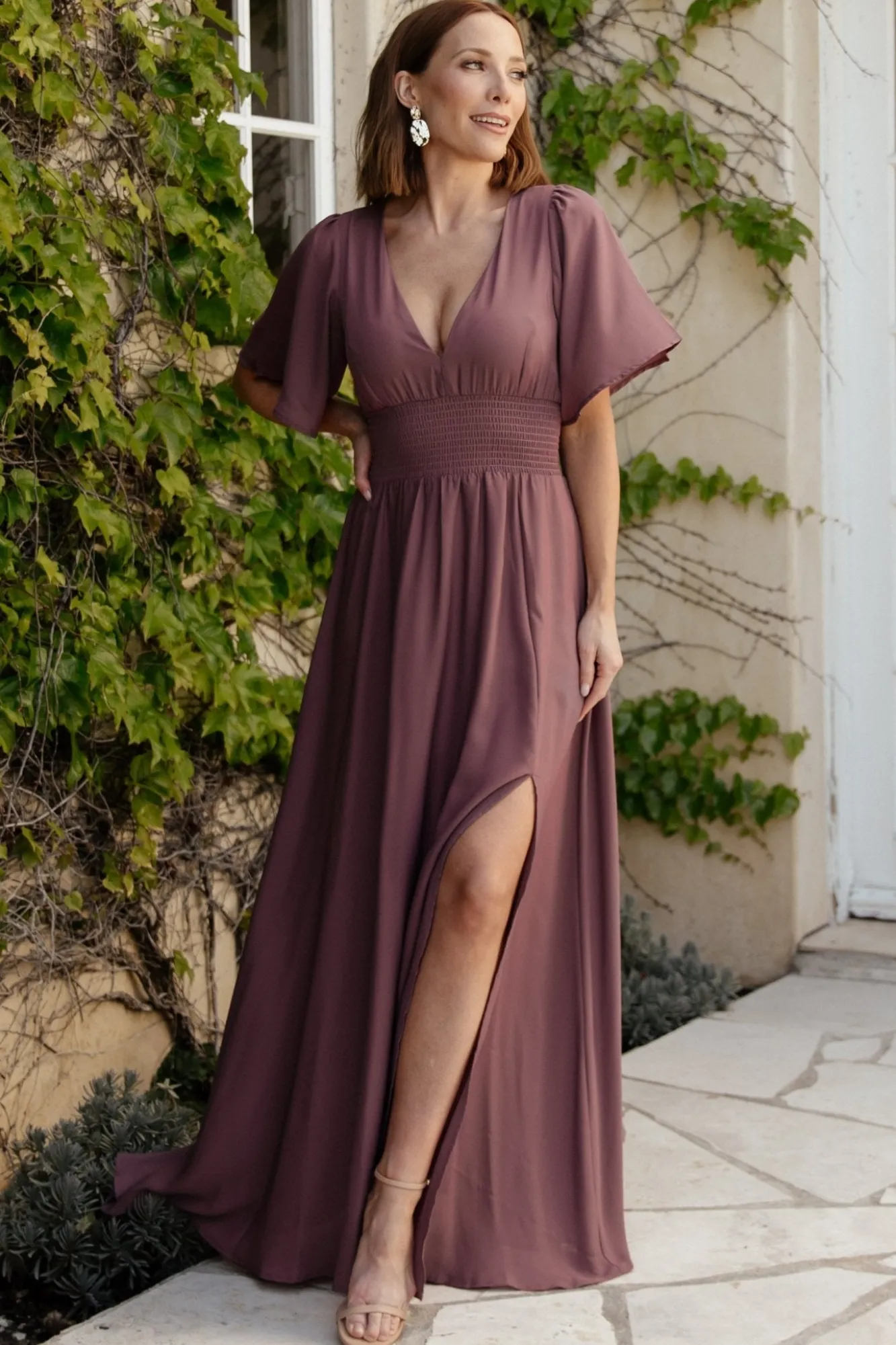 Baltic Born Verona Smocked Maxi Dress | Vintage Plum