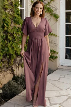 Baltic Born Verona Smocked Maxi Dress | Vintage Plum