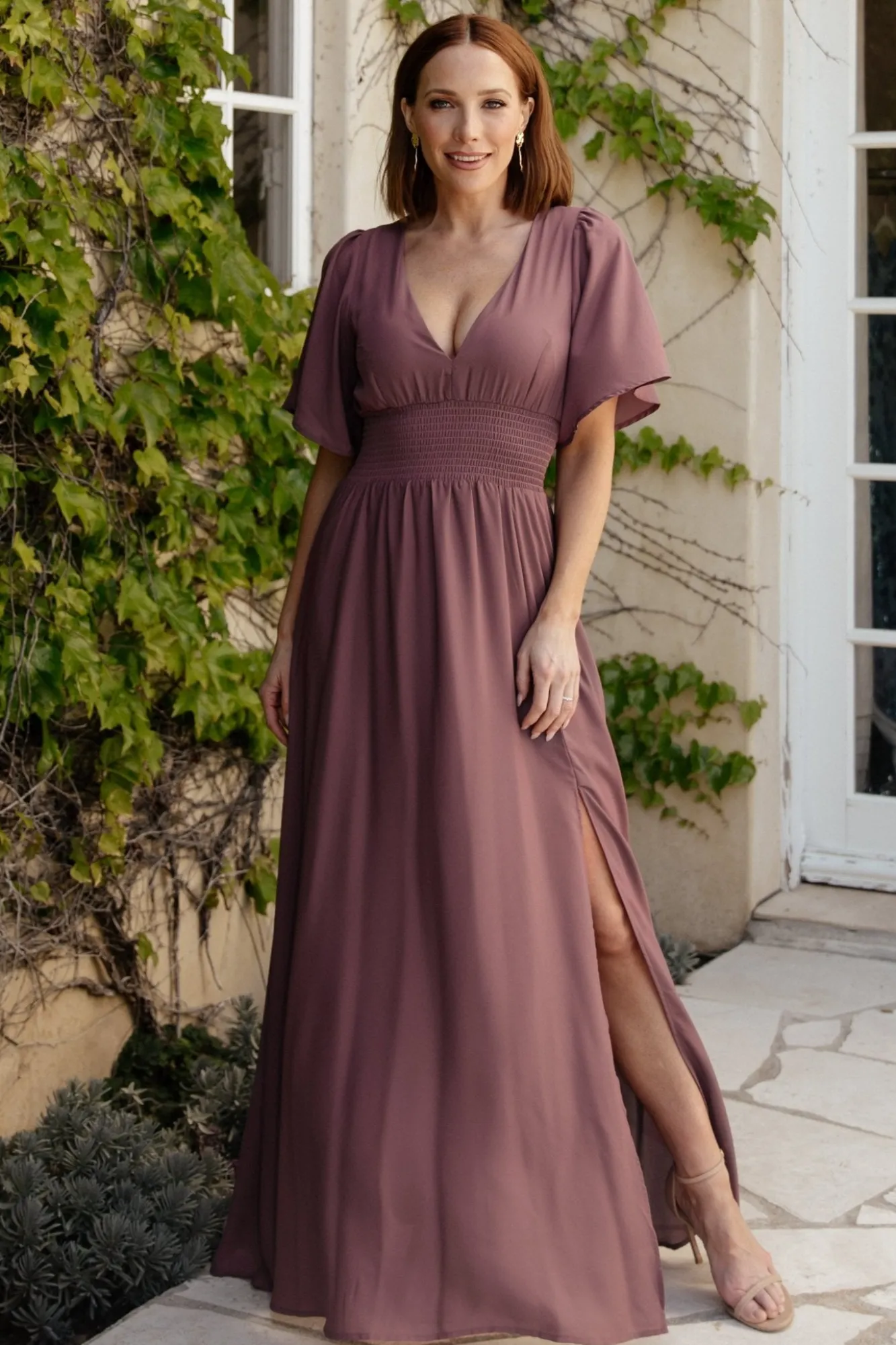 Baltic Born Verona Smocked Maxi Dress | Vintage Plum