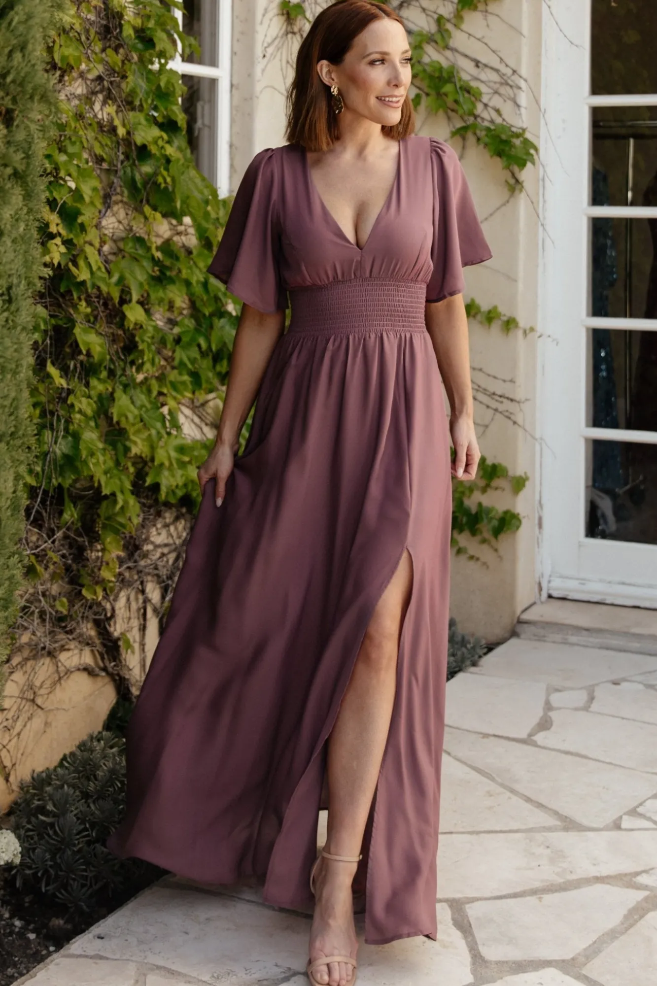 Baltic Born Verona Smocked Maxi Dress | Vintage Plum
