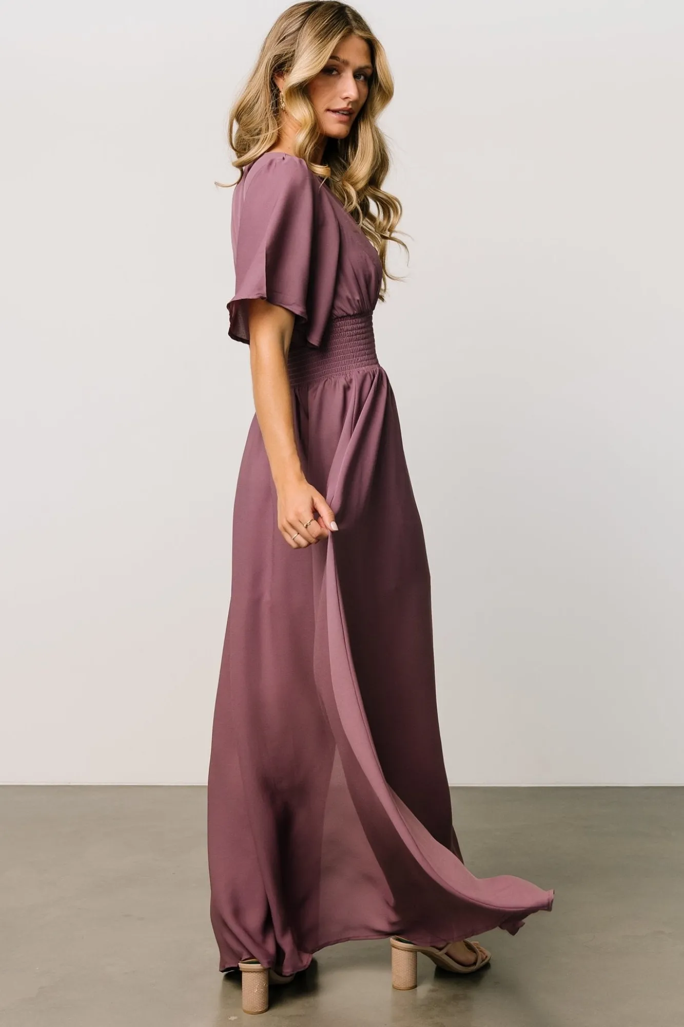 Baltic Born Verona Smocked Maxi Dress | Vintage Plum
