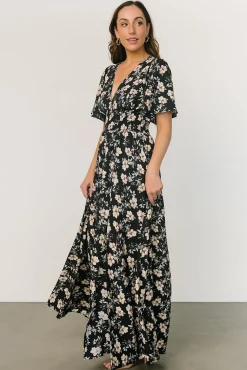 Baltic Born Verona Smocked Maxi Dress | Black Floral