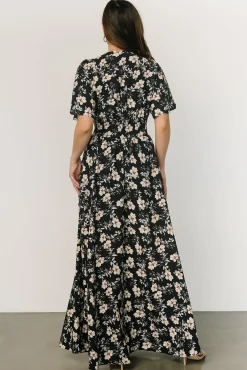 Baltic Born Verona Smocked Maxi Dress | Black Floral