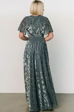 Baltic Born Veronica Velvet Maxi Dress | Slate Blue