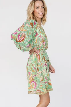 Baltic Born Vesta Short Dress | Green Print