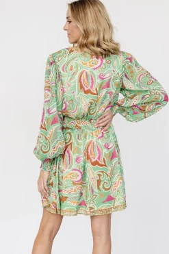 Baltic Born Vesta Short Dress | Green Print