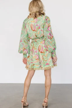 Baltic Born Vesta Short Dress | Green Print