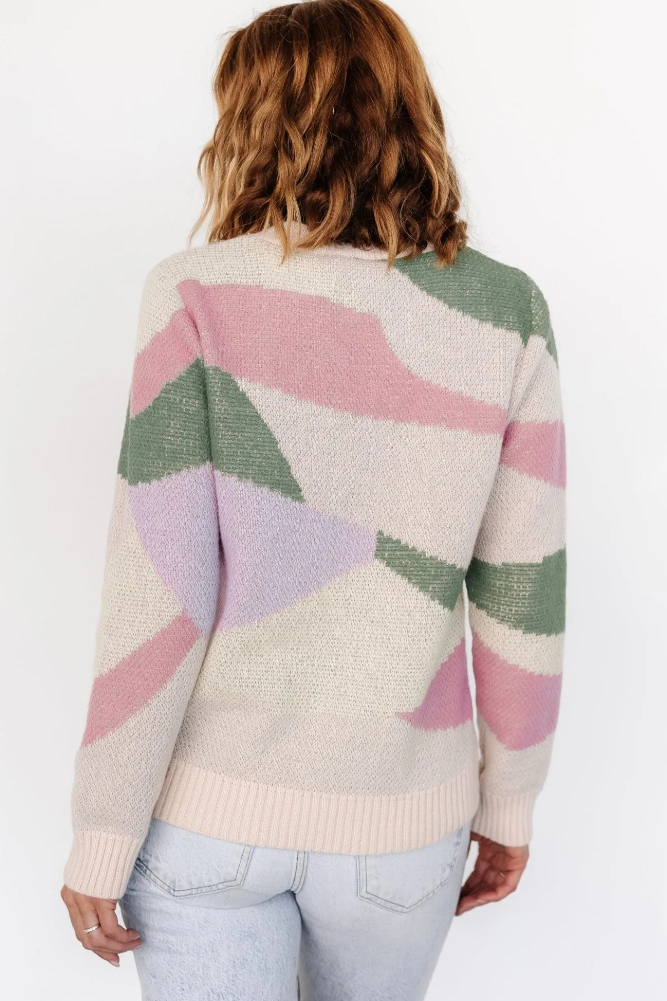 Baltic Born Violet Geo Sweater | Lilac + Green