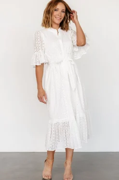 Baltic Born Virginia Eyelet Midi Dress | Off White